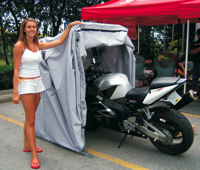 motorcycle with cover