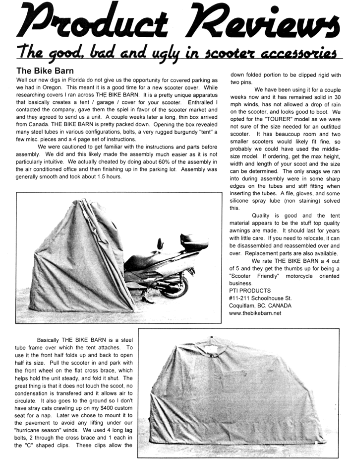 Bike Barn | Scooter Cover and Accessories Review