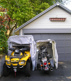 Portable ATV fits in bike barn touring model cover