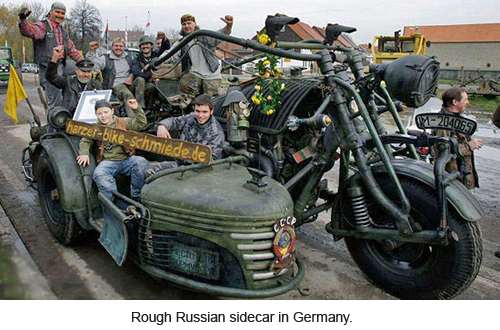 Rough Russian sidecar in Germany.